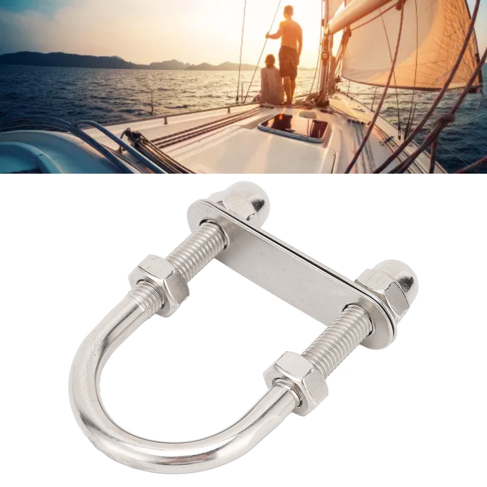 Boulons en U marins en acier inoxydable 316 poli miroir - Accessoires de bateau pour yacht M10x95x45mm - 2