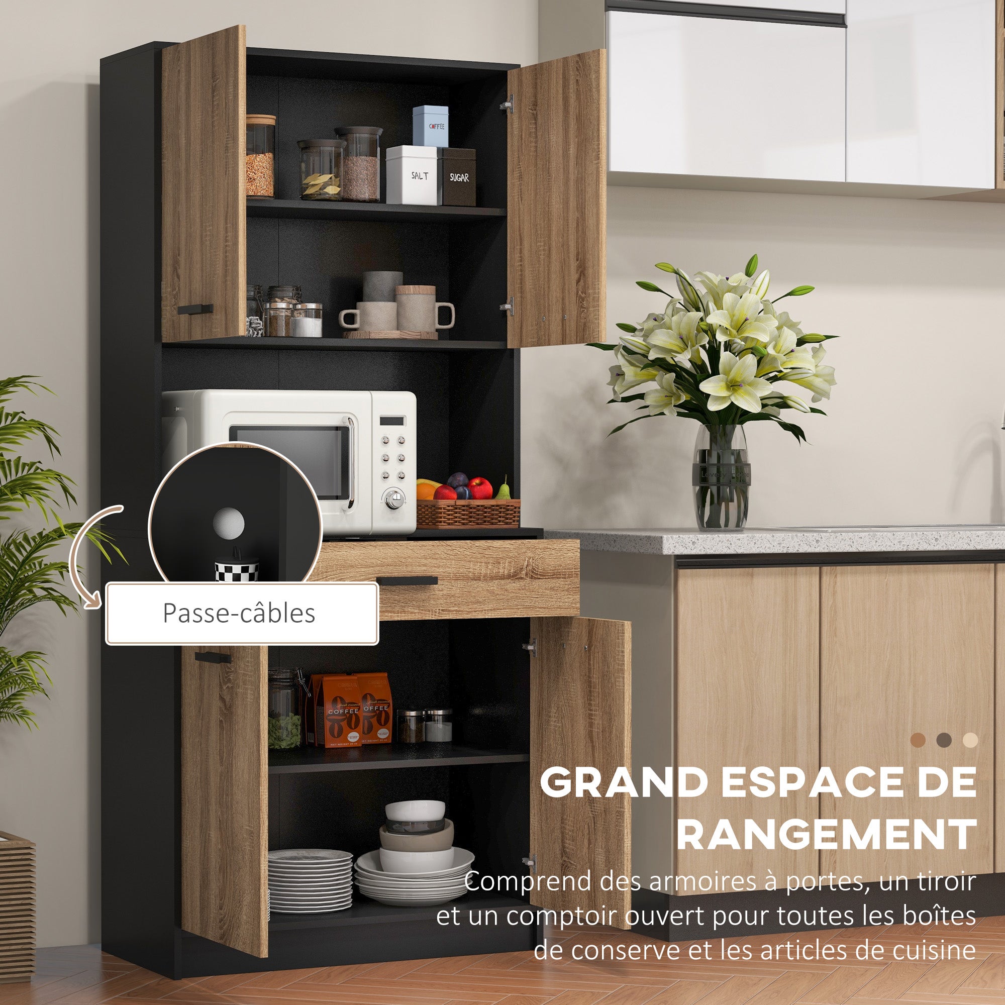 Armoire de cuisine panneau de particules HOMCOM - 4
