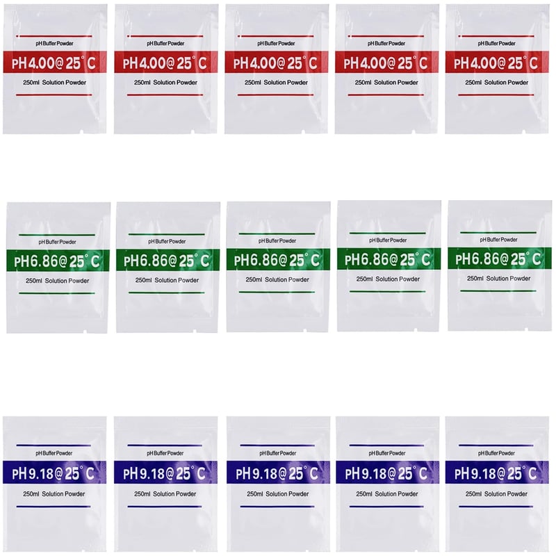 15 saszetek proszku kalibracyjnego miernika pH 4,00 | 6,86 | 9,18, proszek kalibracyjny pH, roztwór buforowy pH