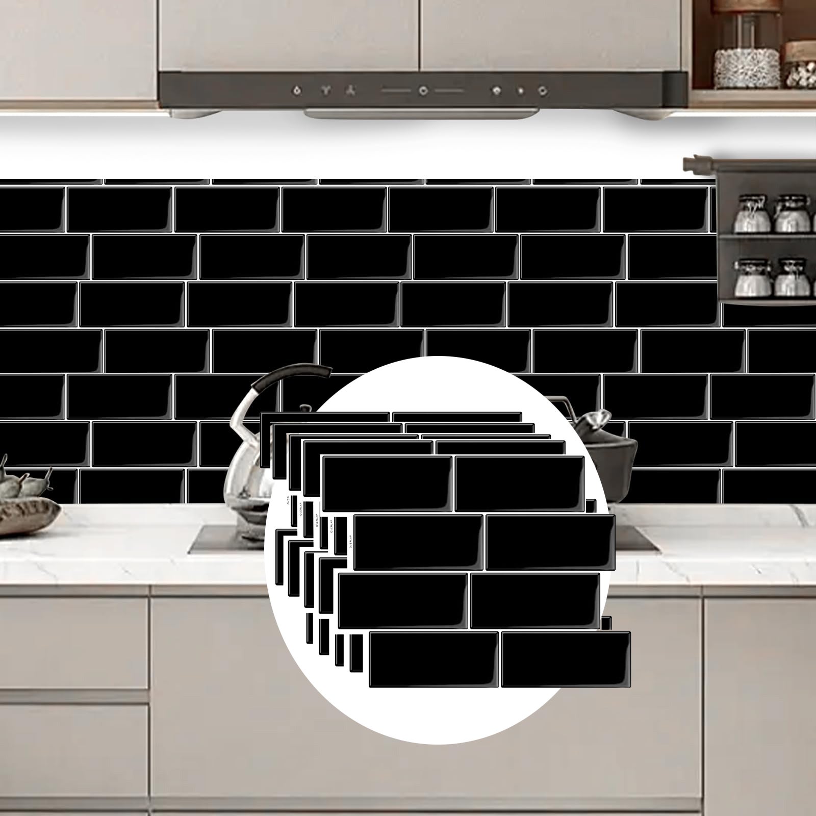 Smart Tiles Metro Lucas Piastrelle Autoadesive 3D - 4 Fogli Per Pareti Cucina E Bagno (29,36x21,29 Cm)