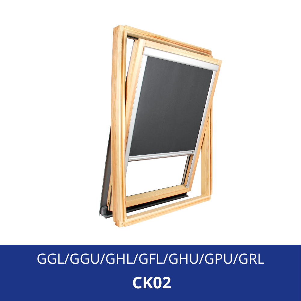Store occultant compatible VELUX ® CK02 – Gris anthracite – cadre gris - 2