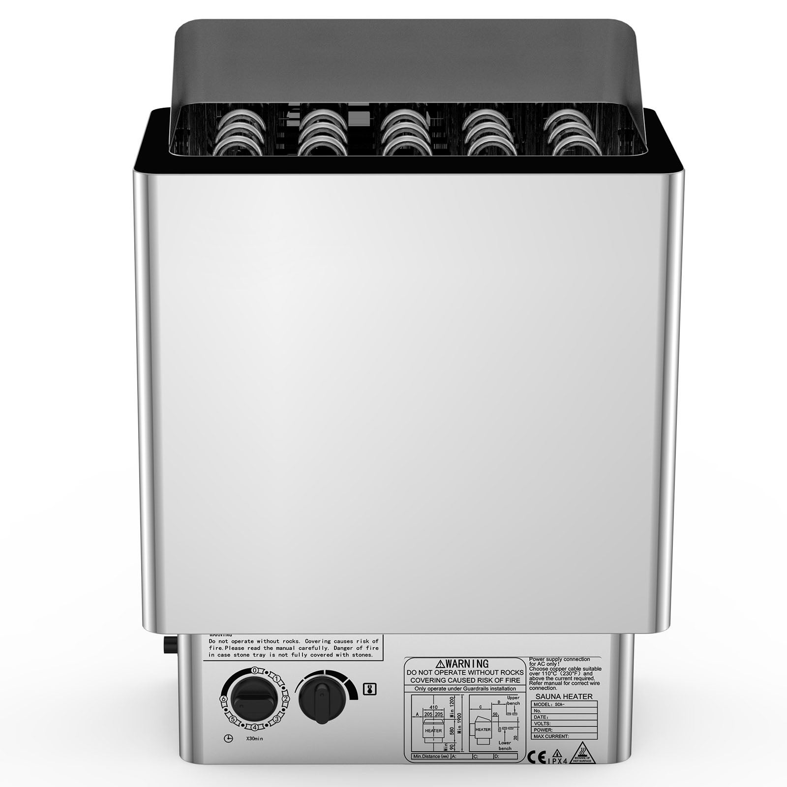 Poêle de Sauna Électrique 9 kW SucceBuy, Chauffage Triphasé 380-415 V pour Cabine 9-13 m³, Thermostat Intégré - 3