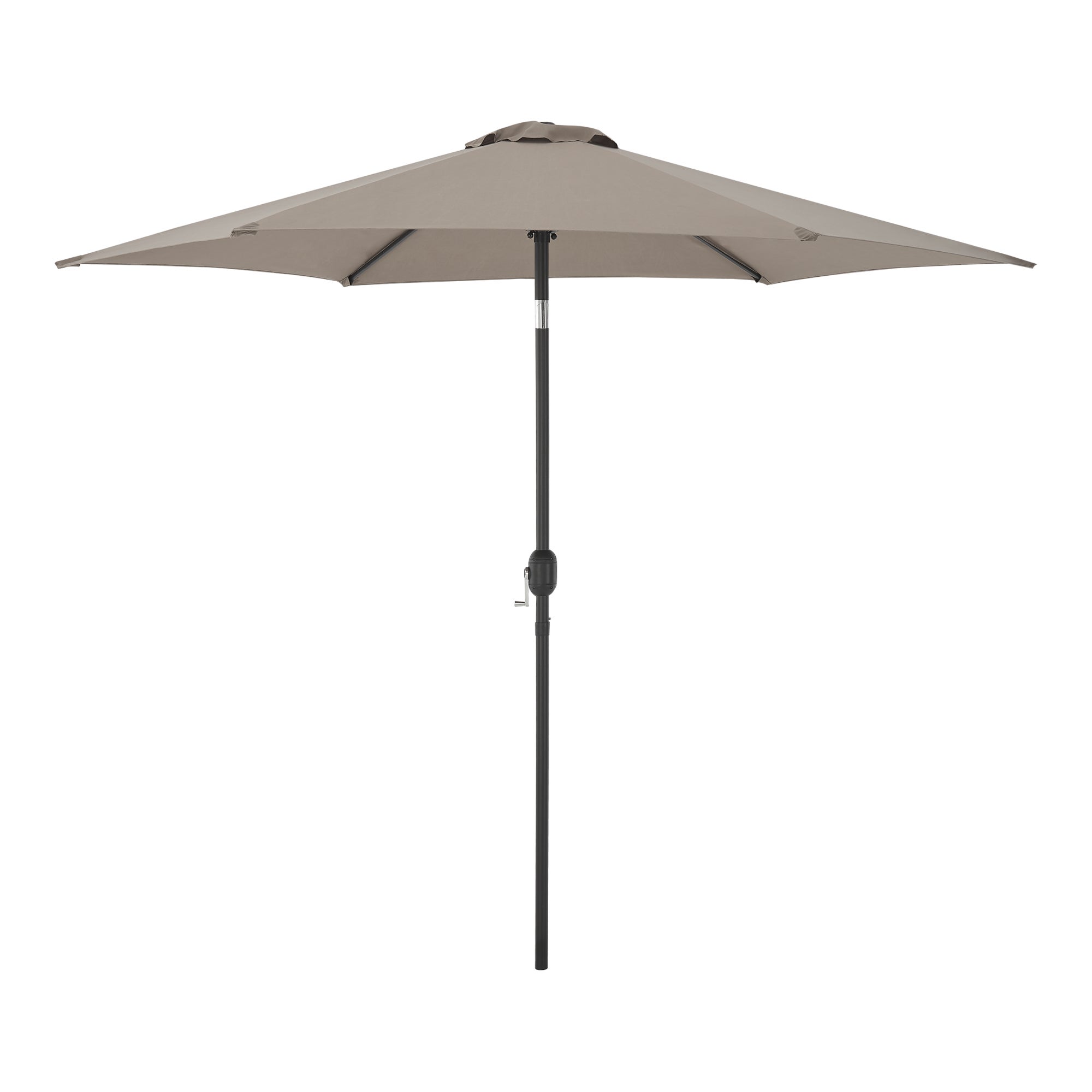 Easycomfort Ombrellone Da Giardino 2.6x2.4 M Inclinabile Con Manovella In Alluminio E Poliestere Grigio E Nero 86534901