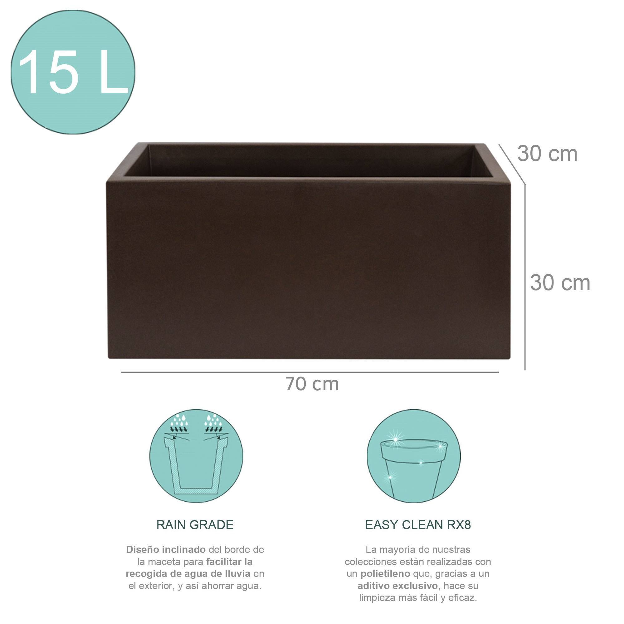 Pot de fleurs WellHome en polyéthylène bronze 70x30x30 cm - 2