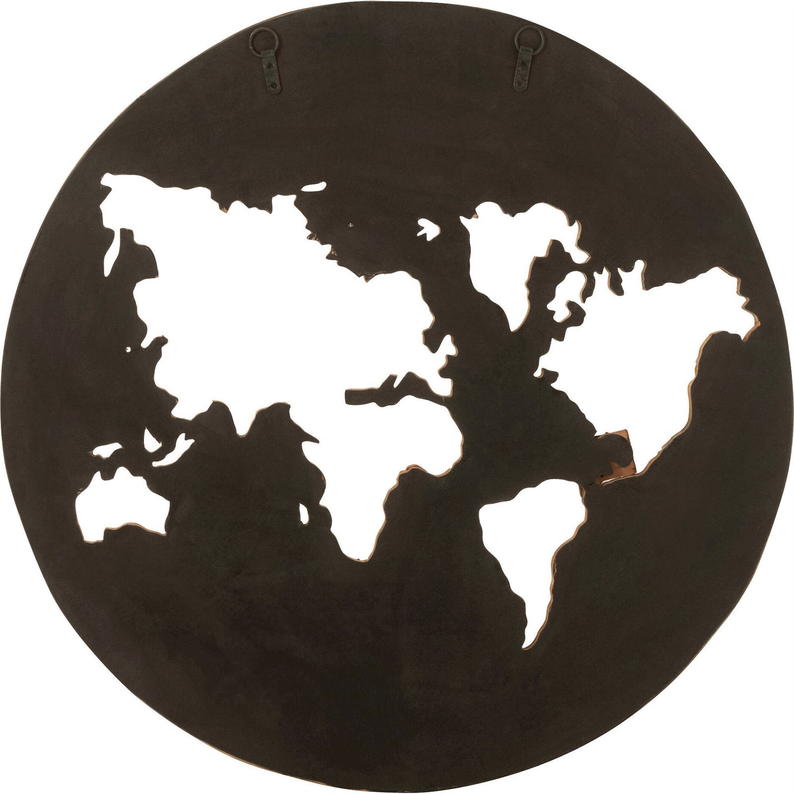 Décoration murale carte du monde en bois marron sculpté 100 x 100 x 3 cm Bois naturel marron chaleureux - 3