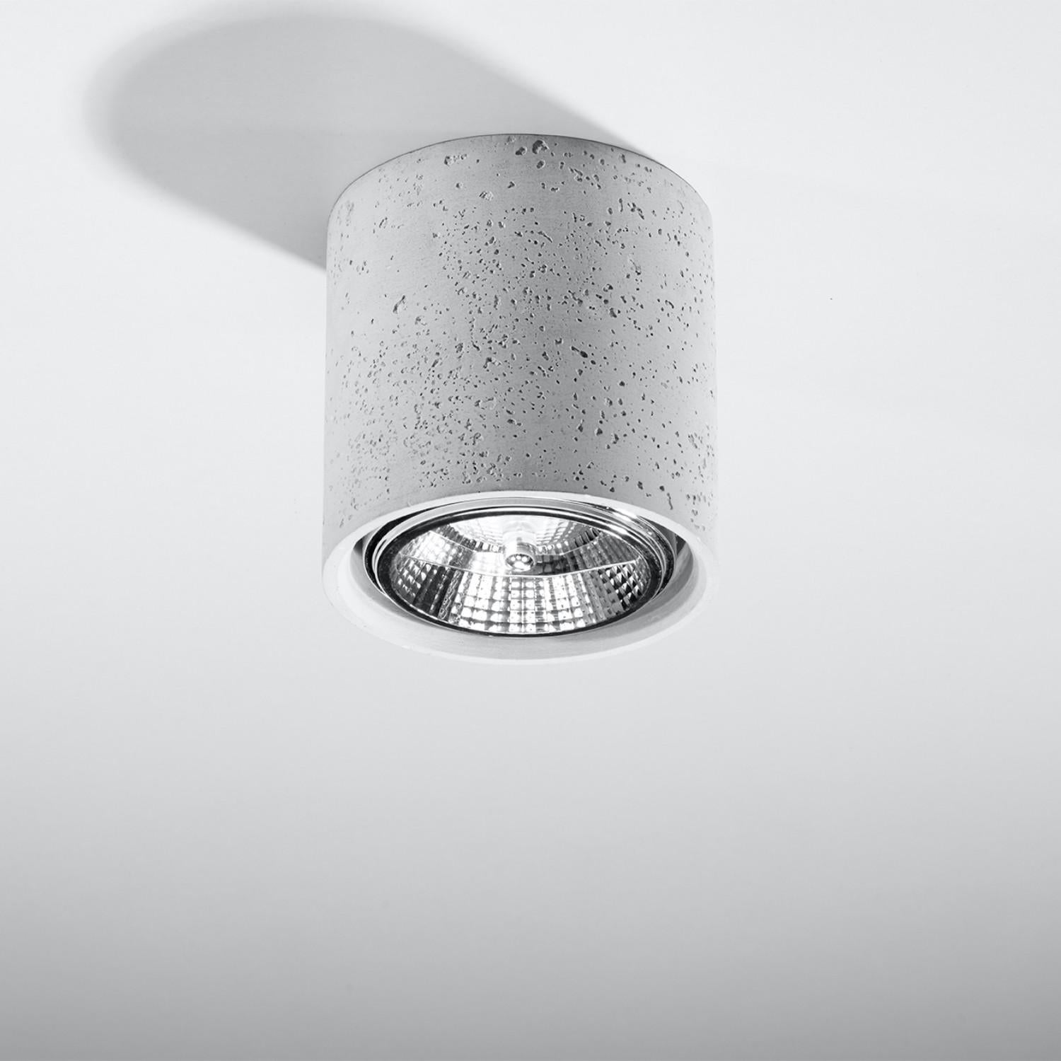Reflektor sufitowy spot natynkowy Cullo okrągły szary 1xGU10x40W wym: 14 x 14 cm beton architektoniczny Sollux Lighting