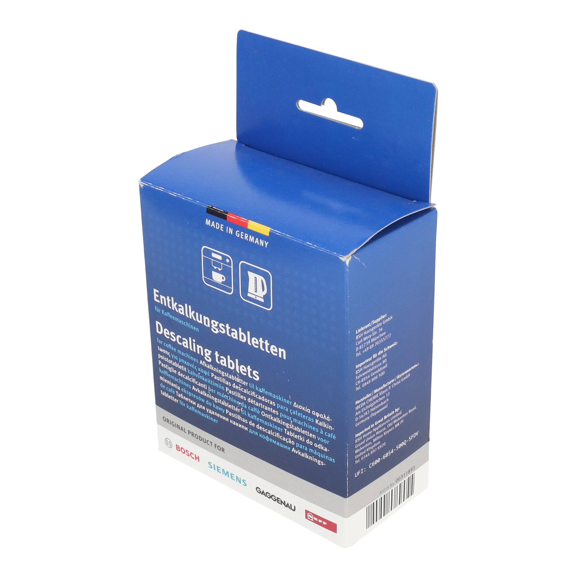 10 Compresse Detergenti Macchina Caffè Bosch Siemens Neff 00311970 00311940 84987008 10 Compresse Detergenti Macchina Caffè Bosch Siemens Neff 00311970 00311940 84987008