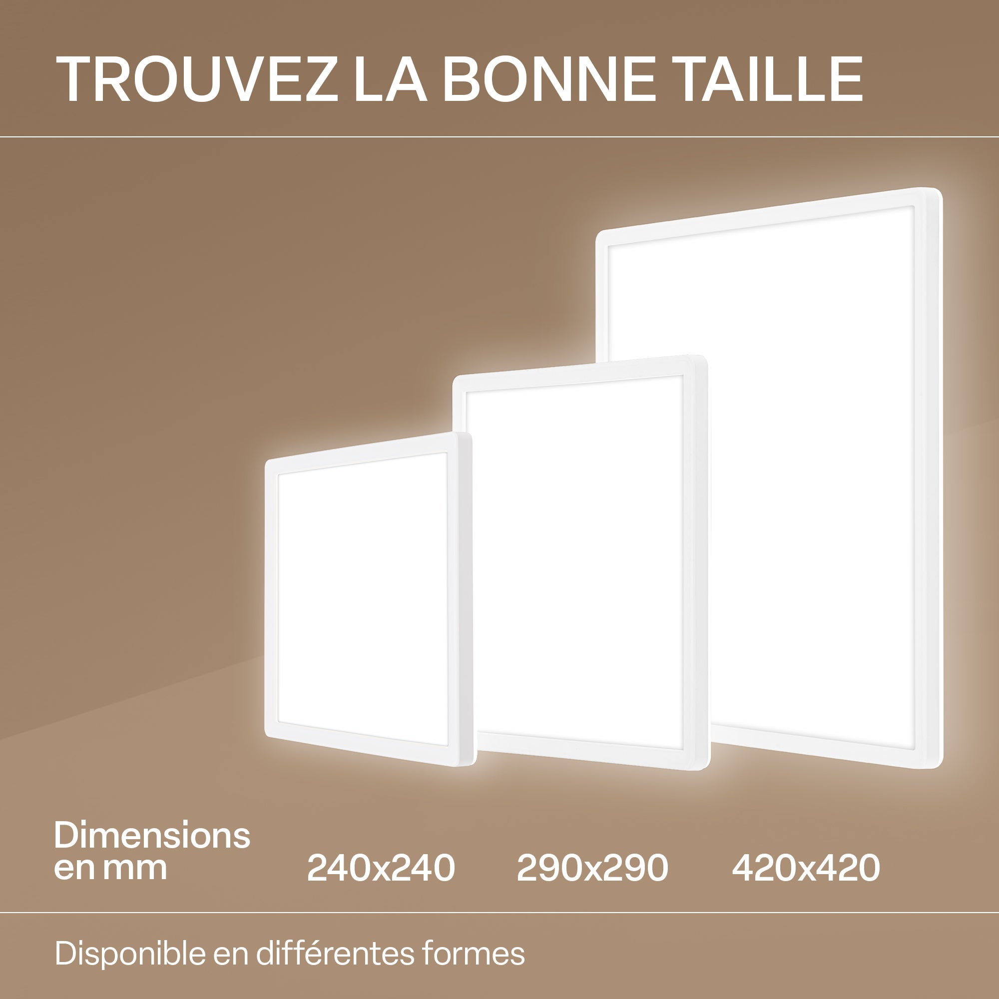 Panneau LED - Plat - Protection contre les projections d'eau IP44 - 24 x 24 cm - Blanc neutre - 16 W 1900 lm - B.K.Licht - 6