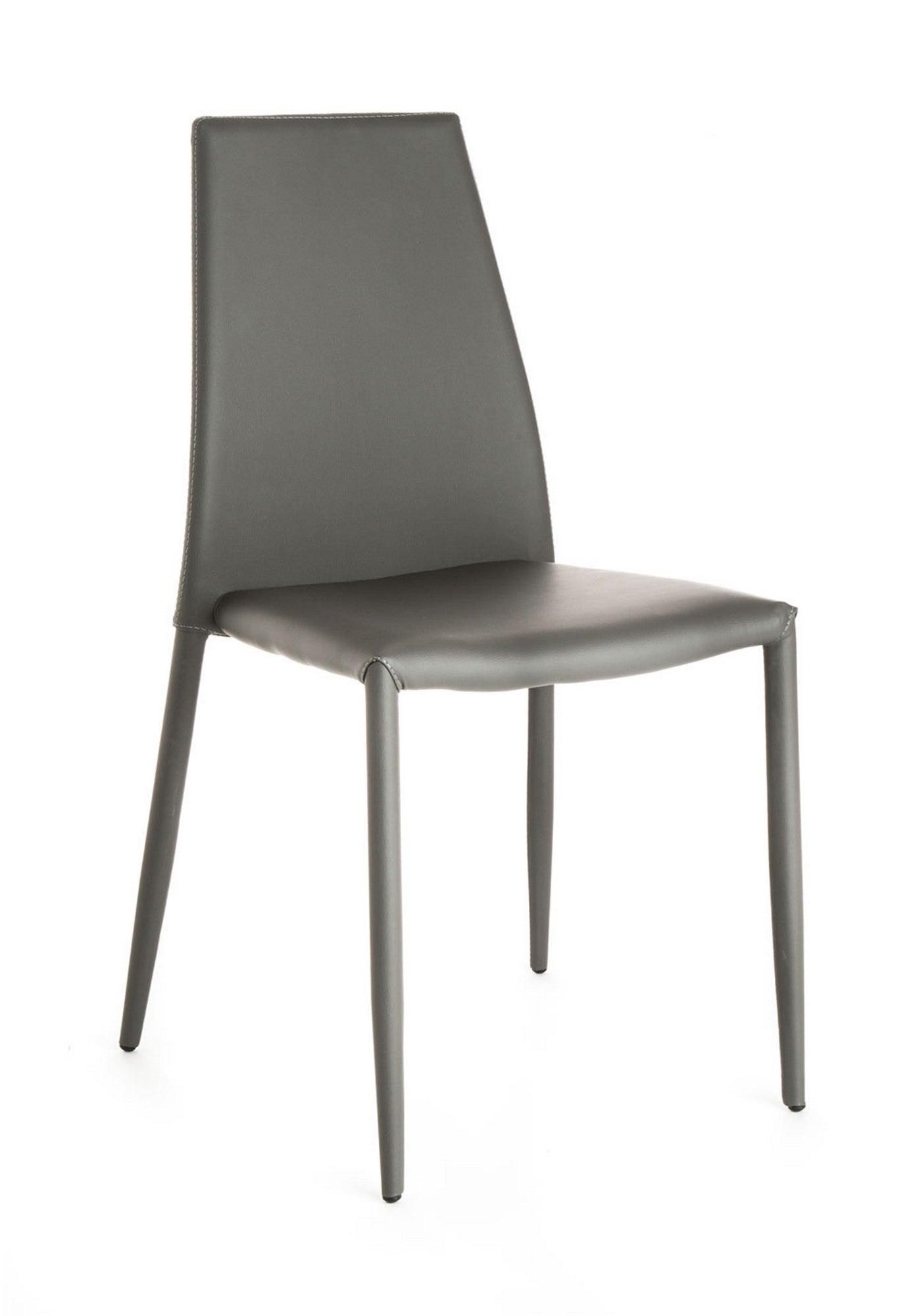 Zestaw 4 krzeseł LION GRAY ze skóry syntetycznej w kolorze szarym H87 W43 D50, można je sztaplować, do salonu lub kuchni