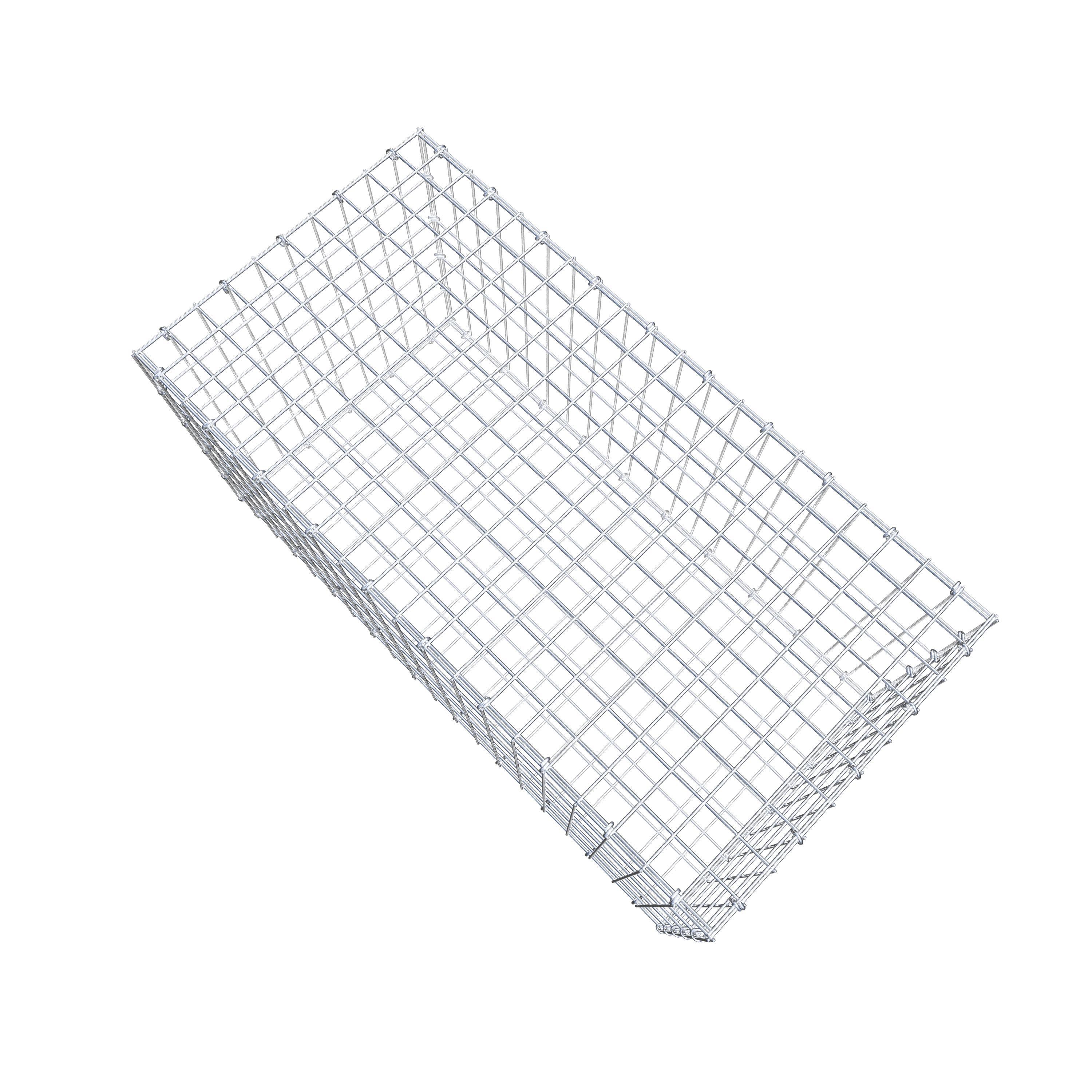 Gavión de acero galvanizado 100x50x50cm (LxAxP), malla 5 x 10cm, Anillo en C, jaula metálica para muro o jardín - 8