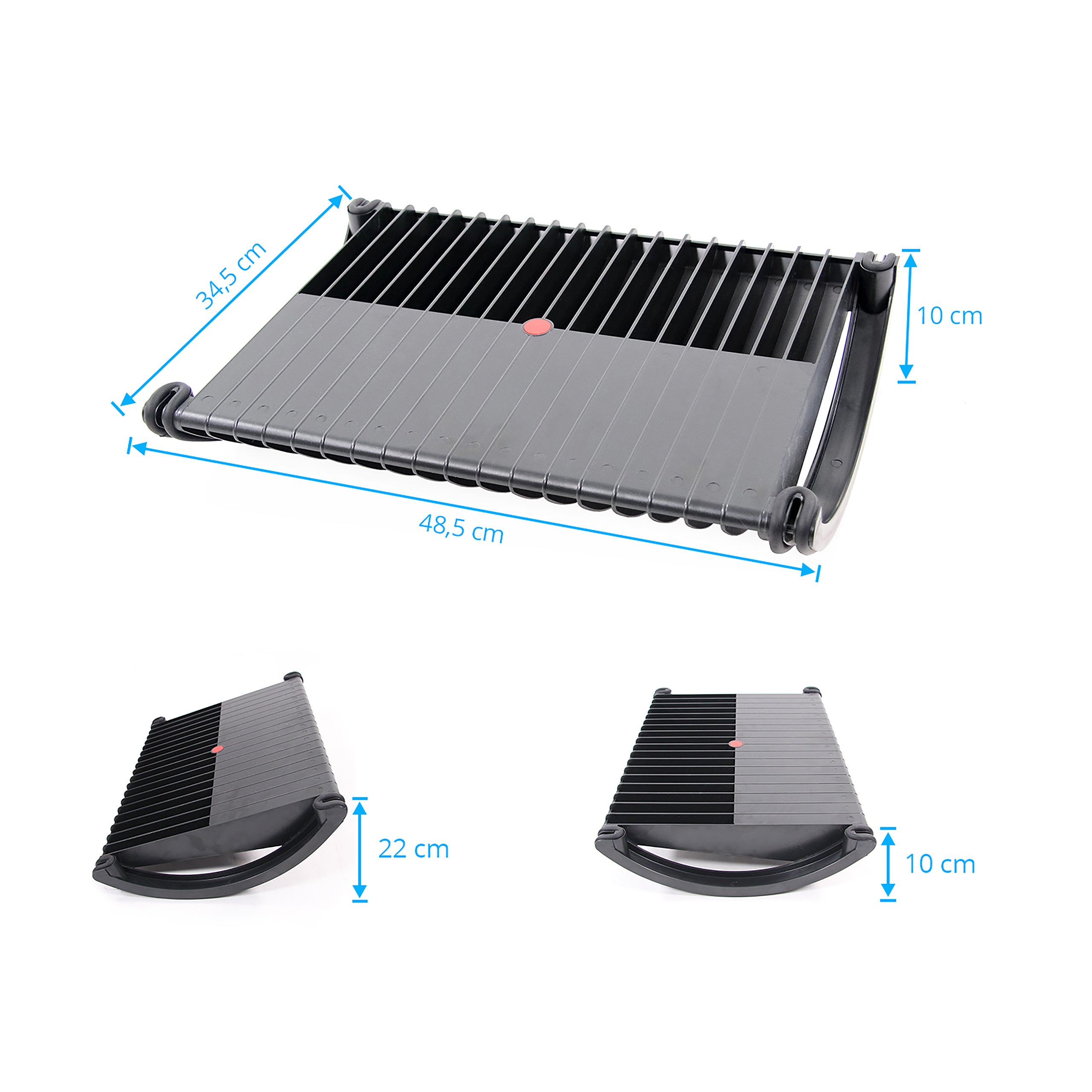 Poggiapiedi con due lati PODI Plastica Nero hjh OFFICE - 5