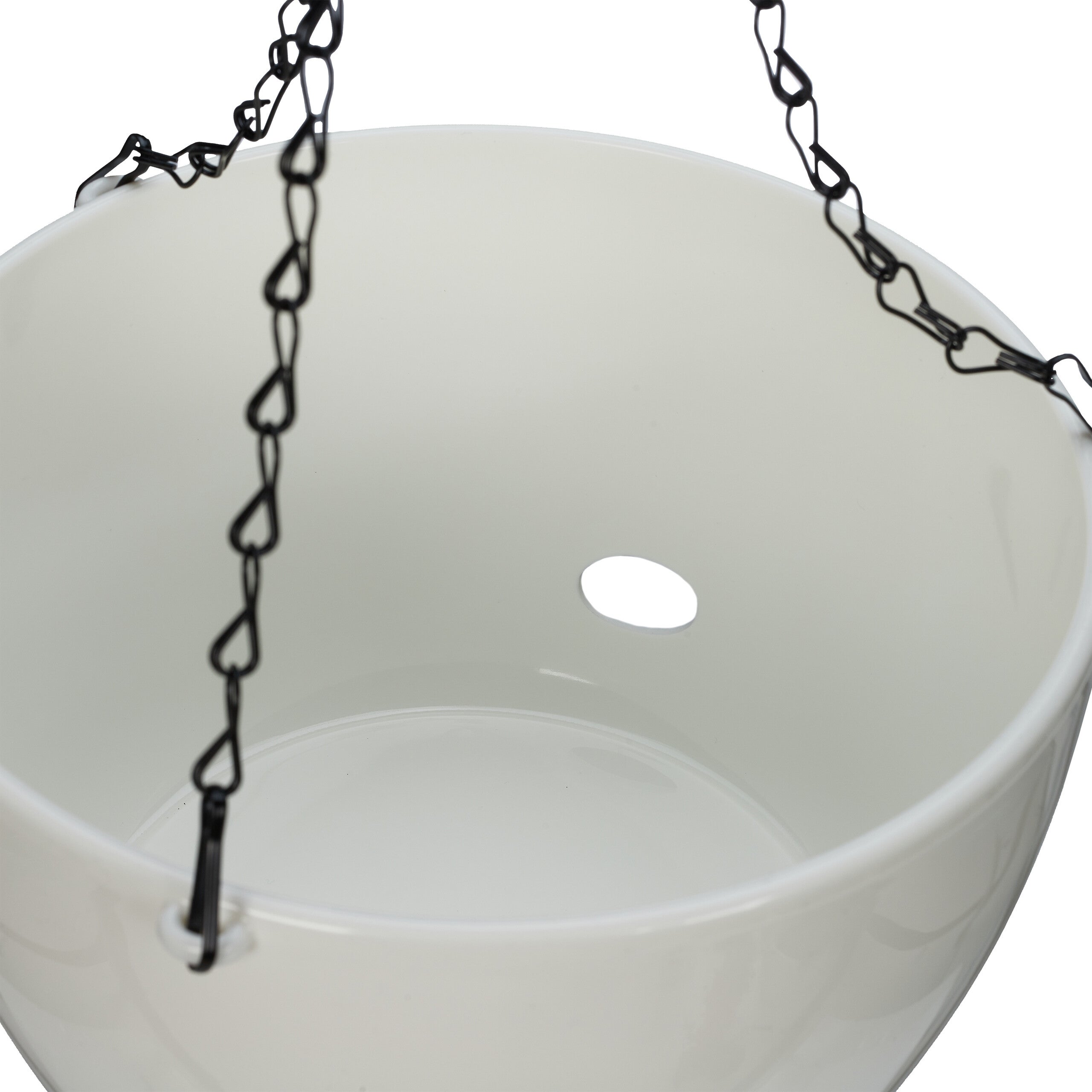 pot de fleurs avec réservoir d'eau, lot de 2, HxD : 67x28,5 cm, pots de plantes, trou de drainage, blanc, Relaxdays - 7