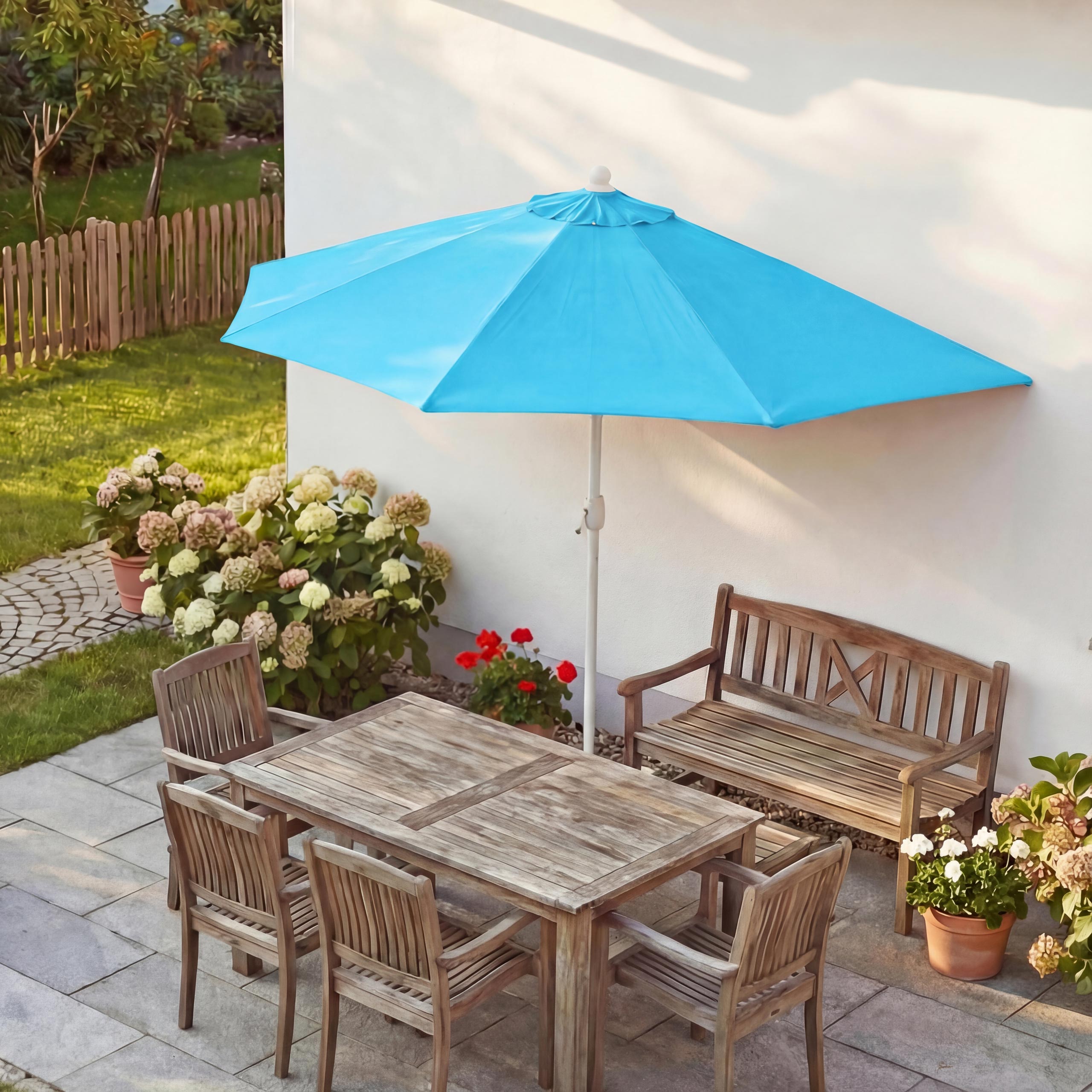 Parasol półokrągły Parla, parasol balkonowy, UV 50+ poliester/aluminium 3 kg ~ 300 cm turkusowy bez podstawy