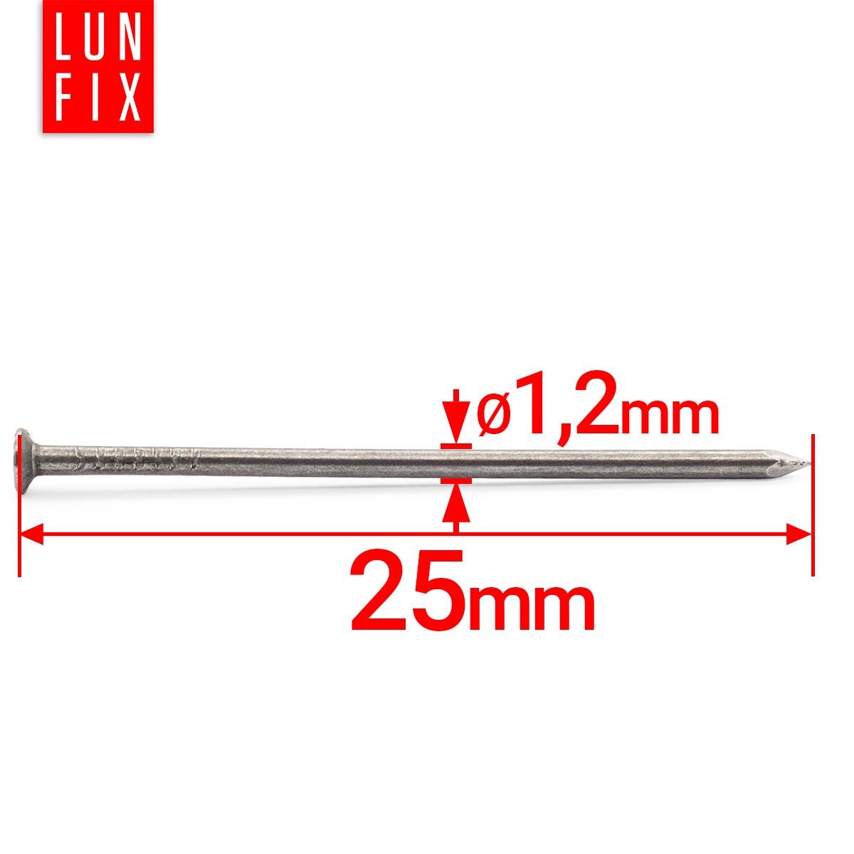 Gwoździe 1,2x25 mm budowlane czarne 1kg ok. 4540szt. - 2