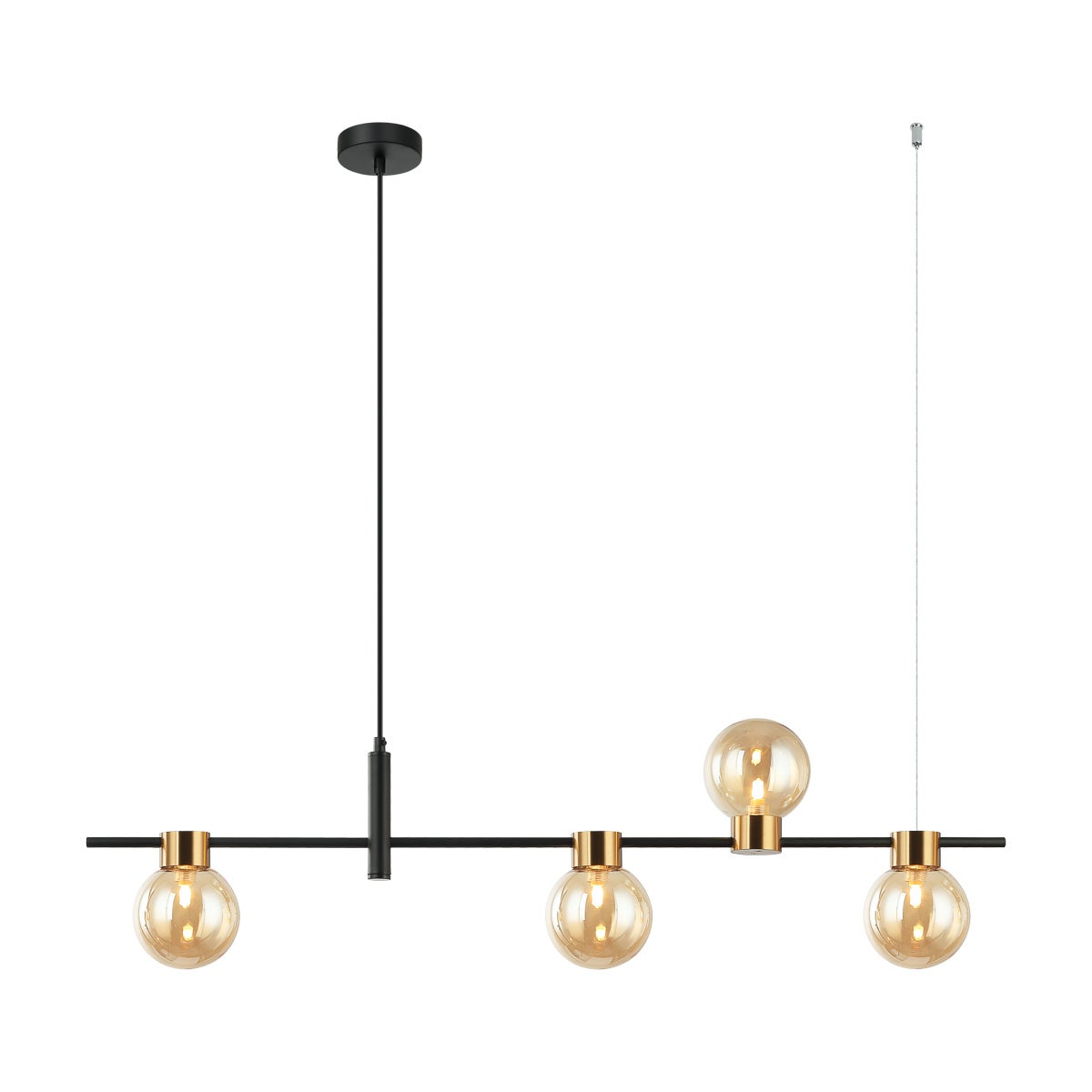 Lampa wisząca asymetryczna Bletter czarna 4xG9x25W metal wym:100x101,5x12cm IP20 Italux