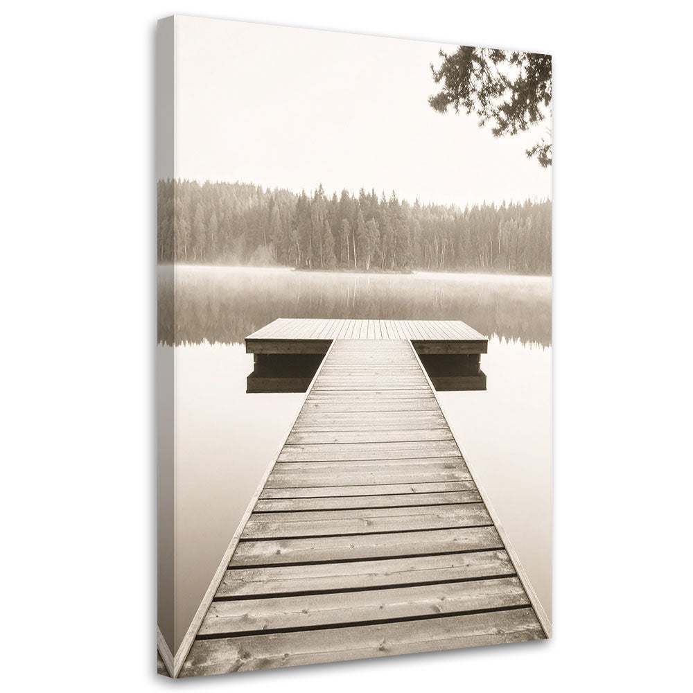 Obraz do salonu sypialni biura, Pomost jezioro pejzaż natura 60x90