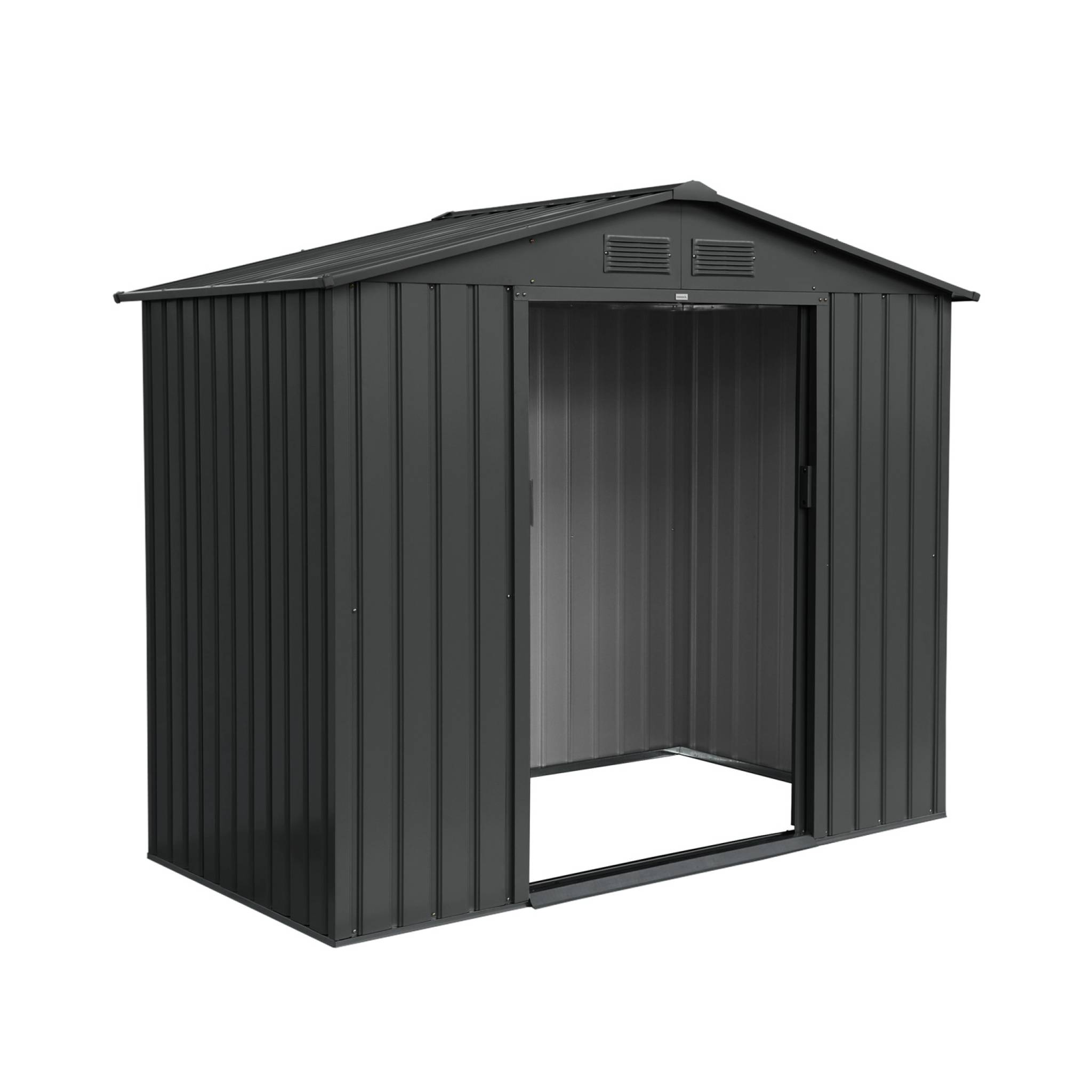 Abri de jardin en métal - Houtland. 2.71 m² anthracite - Cabane à outils avec double portes coulissantes. kit de - 7