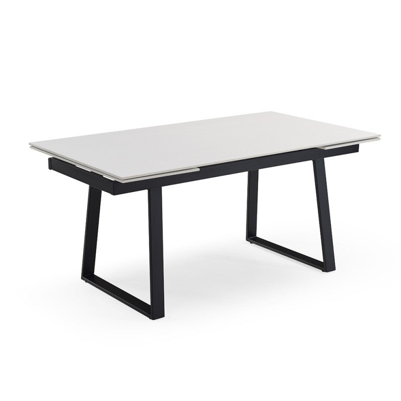 Table extensible 180/260 cm céramique blanc pieds luge OREGON 02