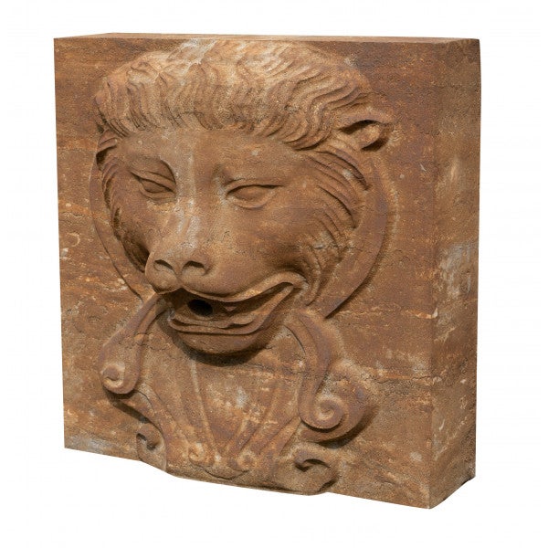 BISCOTTINI Fronton pour Fontaine en Pierre - Fontaine de Jardin - Décorations Extérieures - Décoration de Jardin 40x20x40 cm - Fontaine Murale - 4