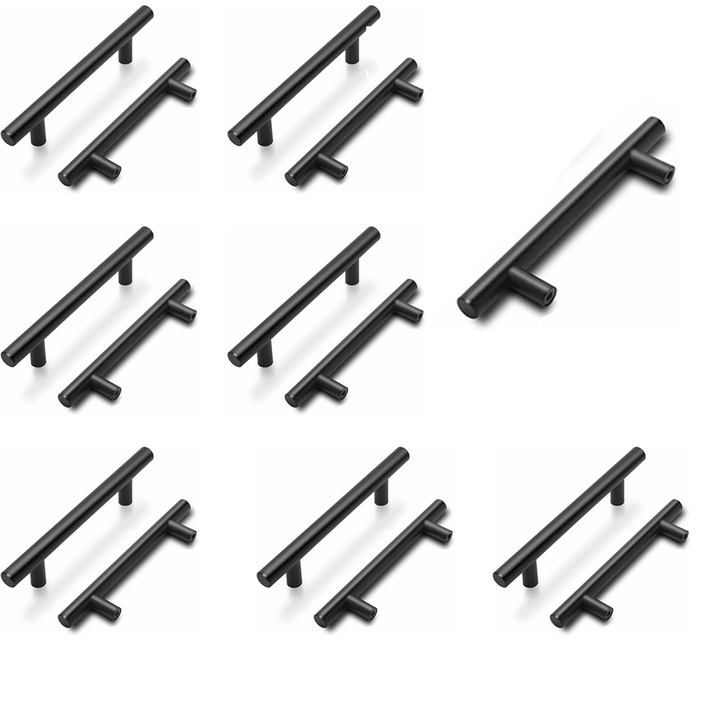Uchwyt - stop aluminium - do szafek, mebli, garderób -15 sztuk - 96 mm - czarny