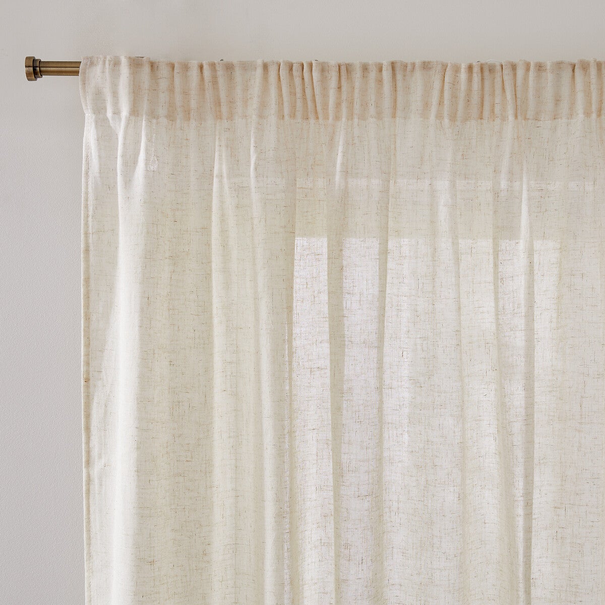 Voilage polyester et lin galon fronceur, Aron - Naturel - 350 x 135 cm ...