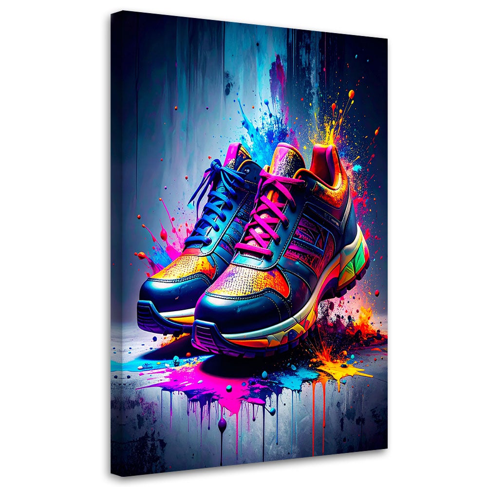 Obraz canvas młodzieżowy, Graffiti Kolorowe Buty Street Art 40x60