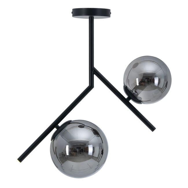 Suspension 50 X 15 X 54 Cm Verre Noir M tal Leroy Merlin Suspension 50 x 15 x 54 cm verre noir m tal leroy merlin