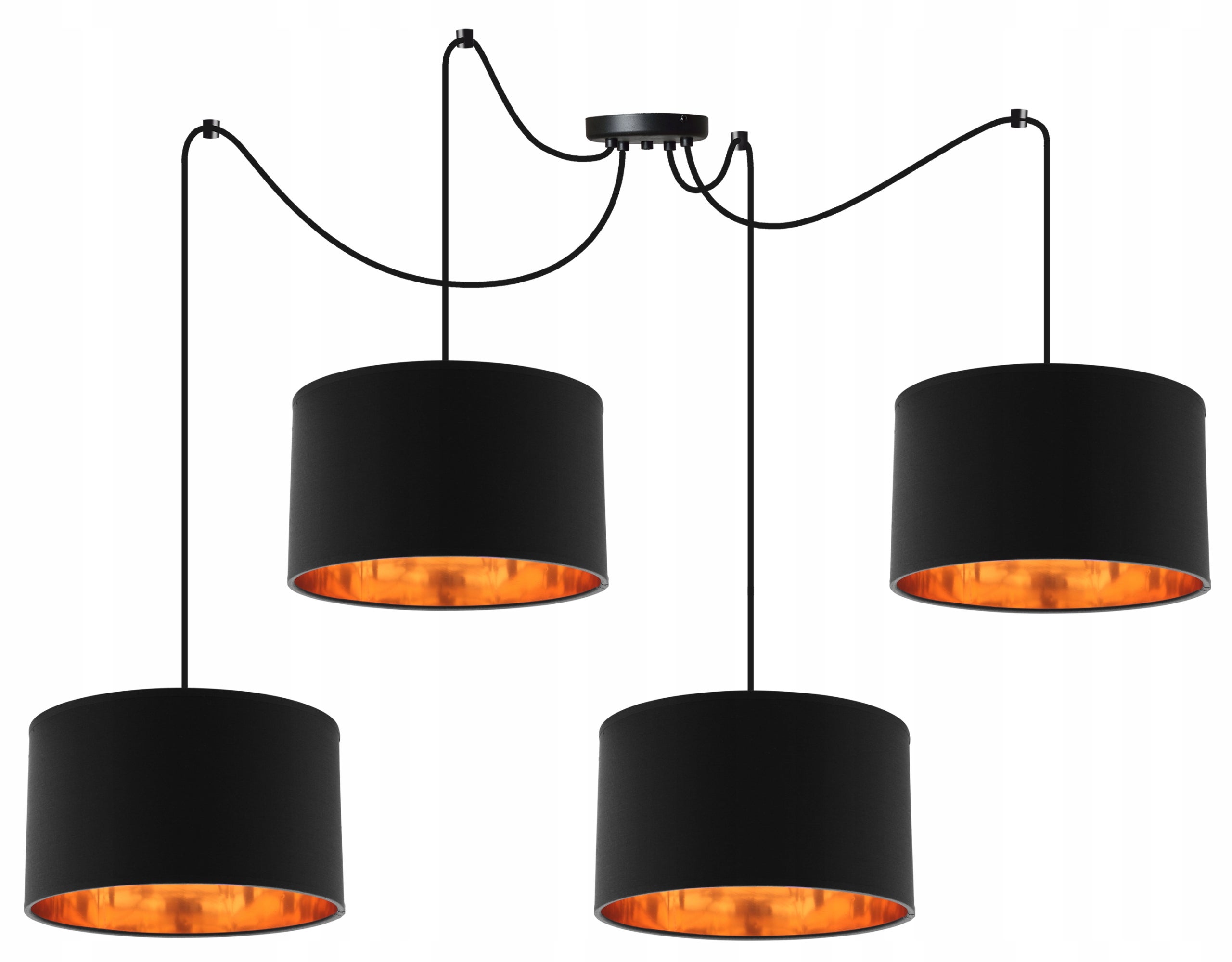 Lampa sufitowa wisząca Spider Shade modern 4xE27 abażur owalny czarny Light Home LH
