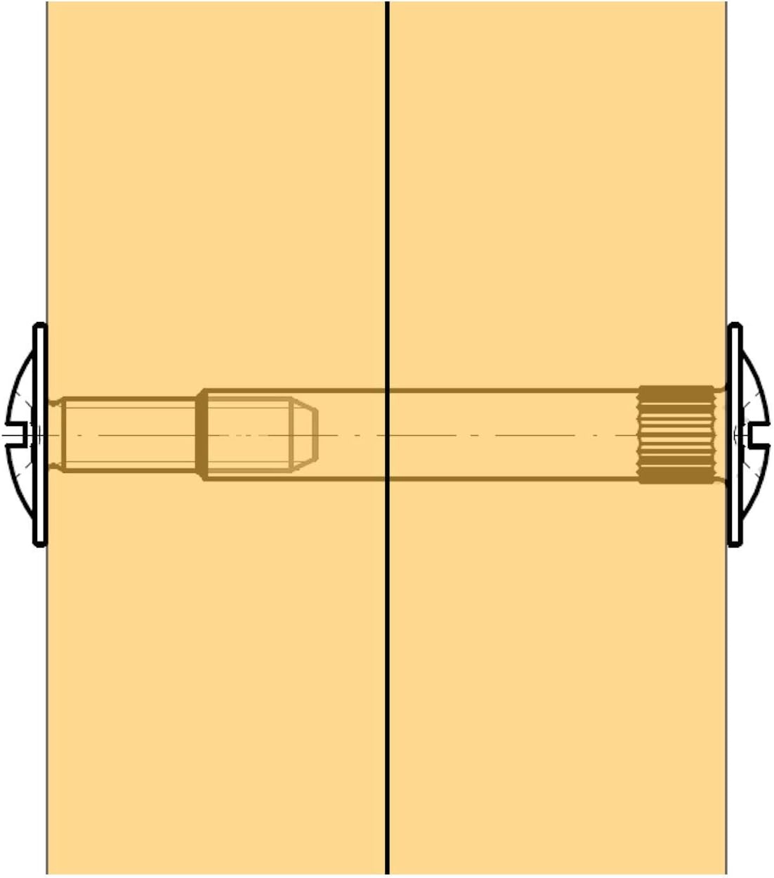Vis d'assemblage M4 pour meubles, lot de 10, avec douille en acier nickelé, pour bois de 31-40mm d'épaisseur - 5