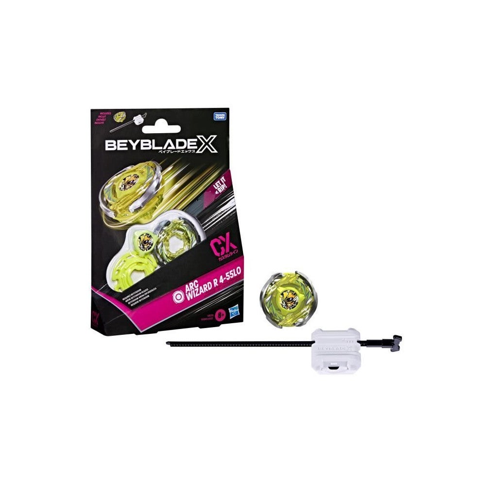 Beyblade X Kit Inicial ARC Wizard R 4-55LO CX – Tope De Resistencia Y Lanzador, Personalización Con Hoja De 3 Piezas Para Niños +8 Años