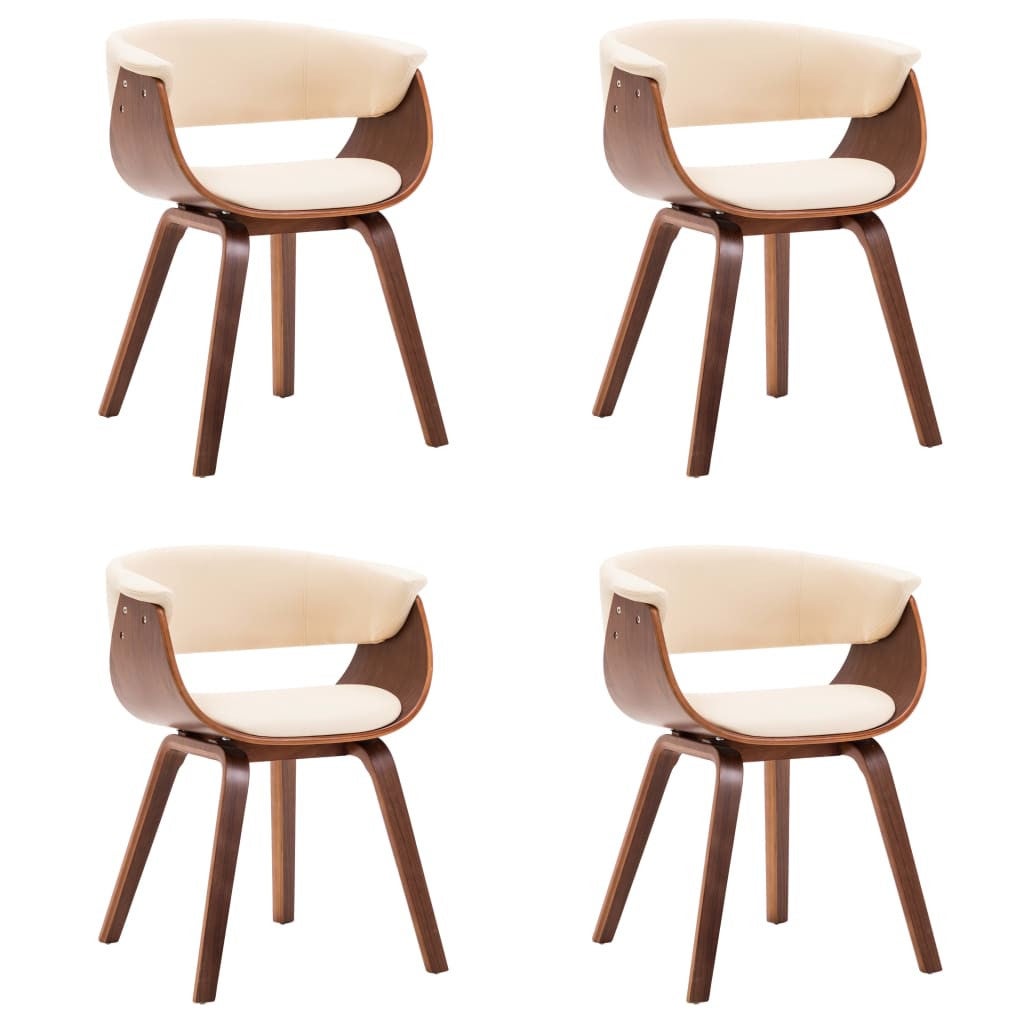 CLP Chaise Salle à Manger Cassidy Similicuir Pieds Bois - Chaise Visiteur Confortable Crème