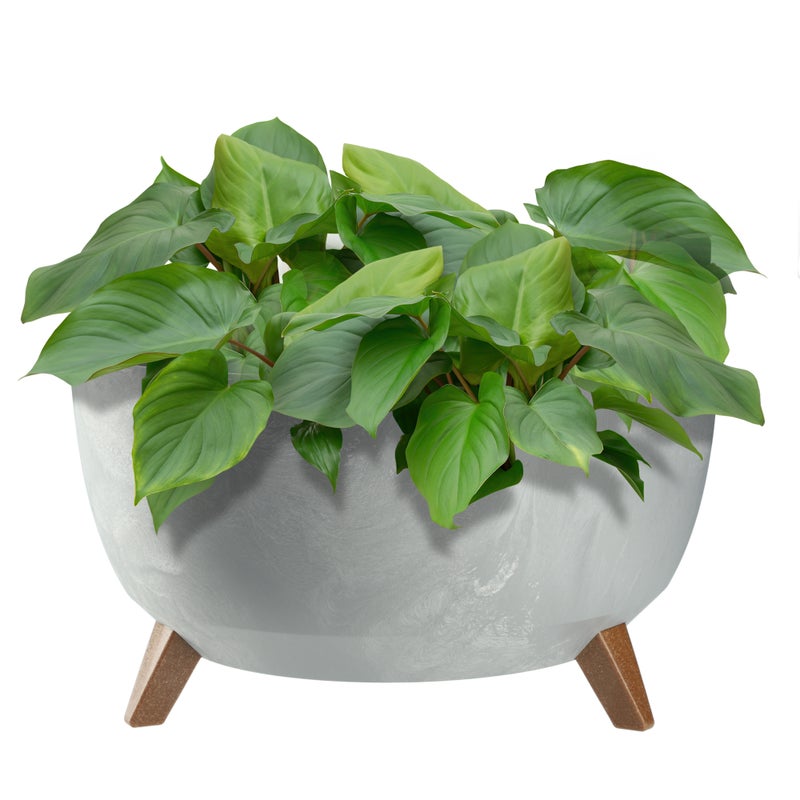 DONICZKA DONICA NA KWIATY 47cm OSŁONKA + WKŁAD NÓŻKI KOREK KWIETNIK SZARY