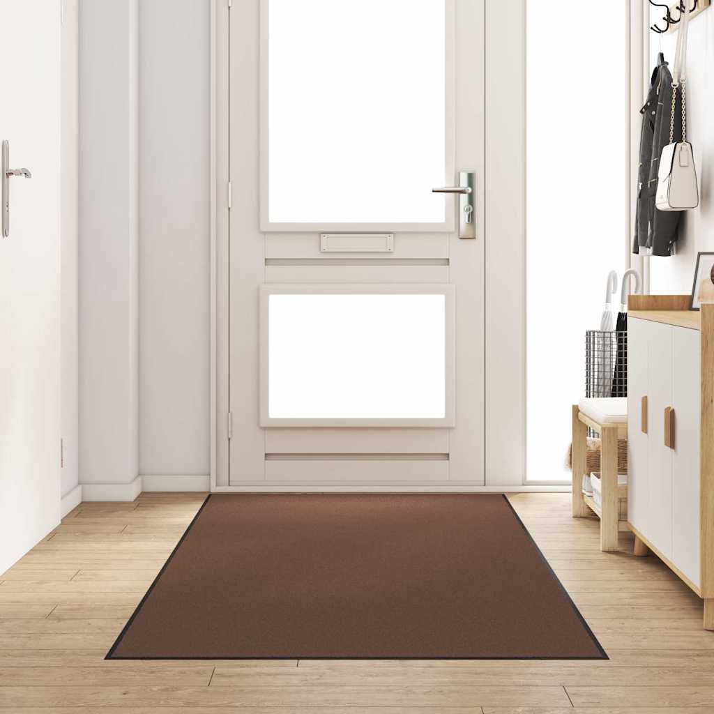 Dywanik wejściowy Brązowy i czarny 120 x 250 cm 100% poliamid vidaXL