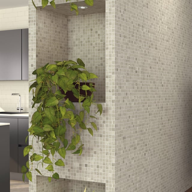 Mosaico in pietra naturale travertino opaco FARIM DK. Rete di 30,5x30,5 cm. 11 reti per scatola. 139€/scatola-1,02m2