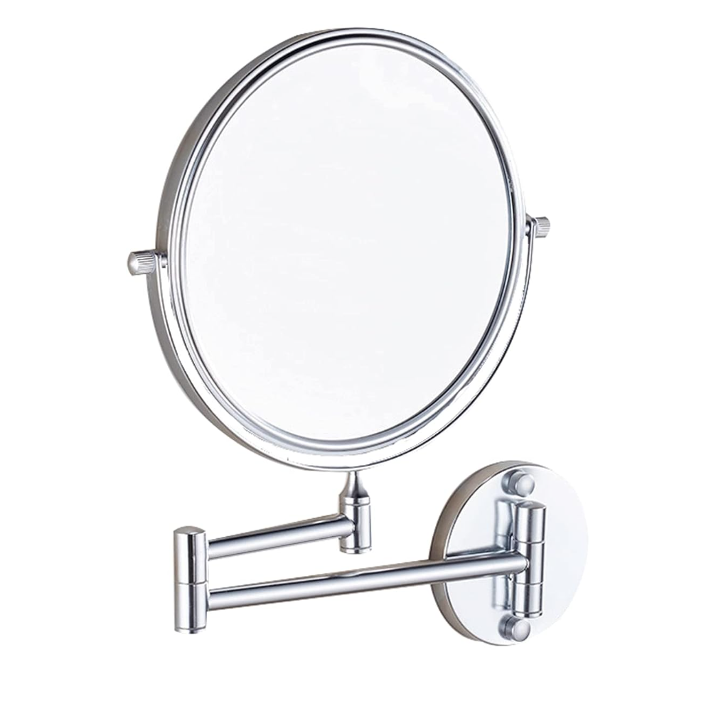 Specchio Da Parete Rotondo Estensibile - Ingrandimento 3X, Cromato, Regolabile - Foto 2