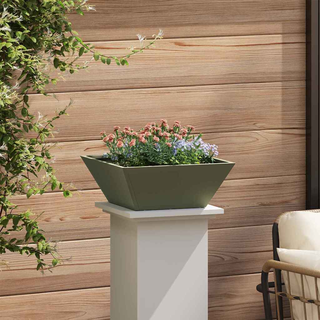 Jardinera - Forma trapezoidal - Acero laminado en frío - Verde oliva ...
