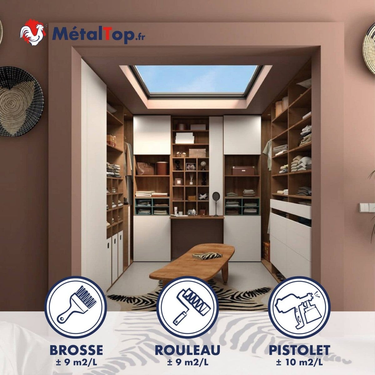 Peinture Dressing - Blanc crème - RAL 9001 - 5 L - Métaltop - 5