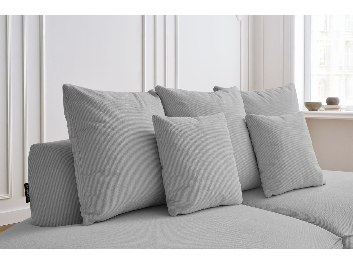 BOBOCHIC Canapé droit fixe 3 places SAINT-GERMAIN tissu texturé Gris clair - 9