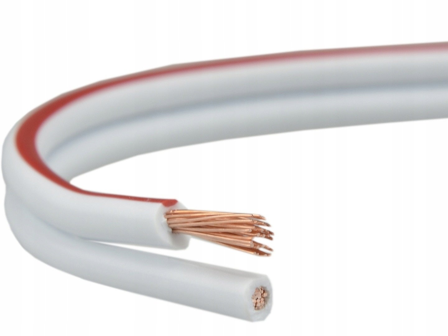 Kabel głośnikowy płaski SMYp 2x0,75mm2 Cu biały Elektrokabel 100m
