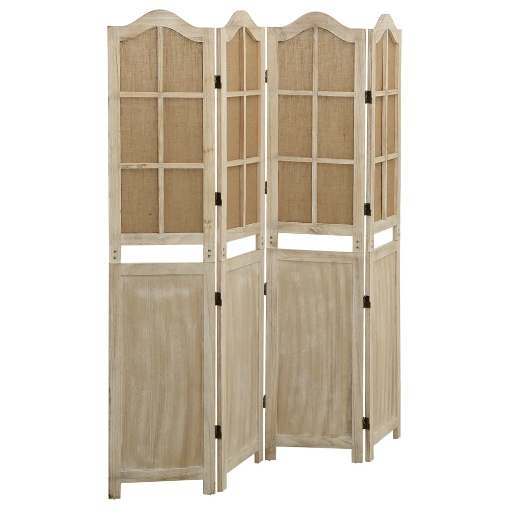 Maison exclusive - biombo de 4 paneles tela marrón 140x165 cm