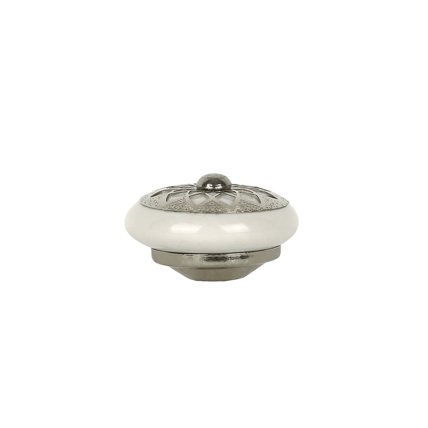 Bouton de meuble SEQUIN, Porcelaine blanc argent Ø35 mm - 4