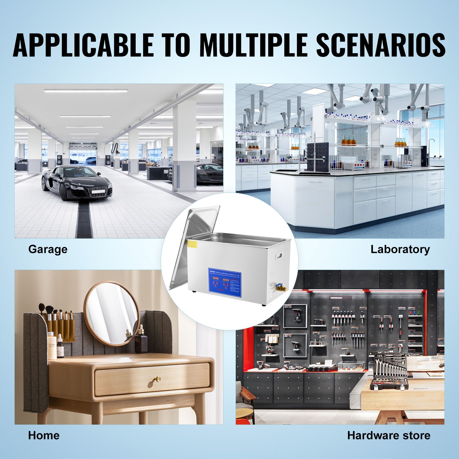 30L Nettoyeur à Ultrasons Inox Portable VEVOR Professionnel Machine à Laver Bijoux avec Digital Affichage Ultrasonique pour les lunettes montres outil - 6