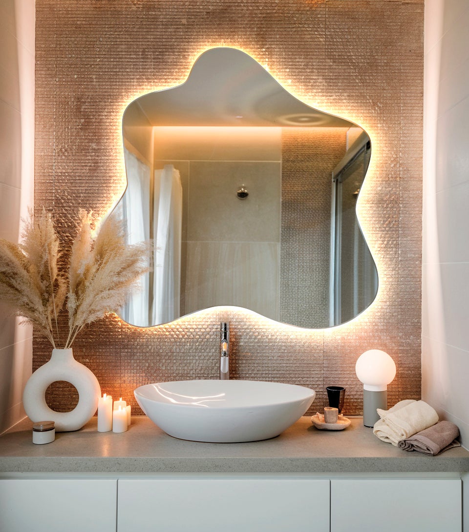 Miroir Salle De Bain Éclairé LIFEZEAL 70x50cm - LED 3 Couleurs, Anti-buée, Mémoire, Affichage Heure