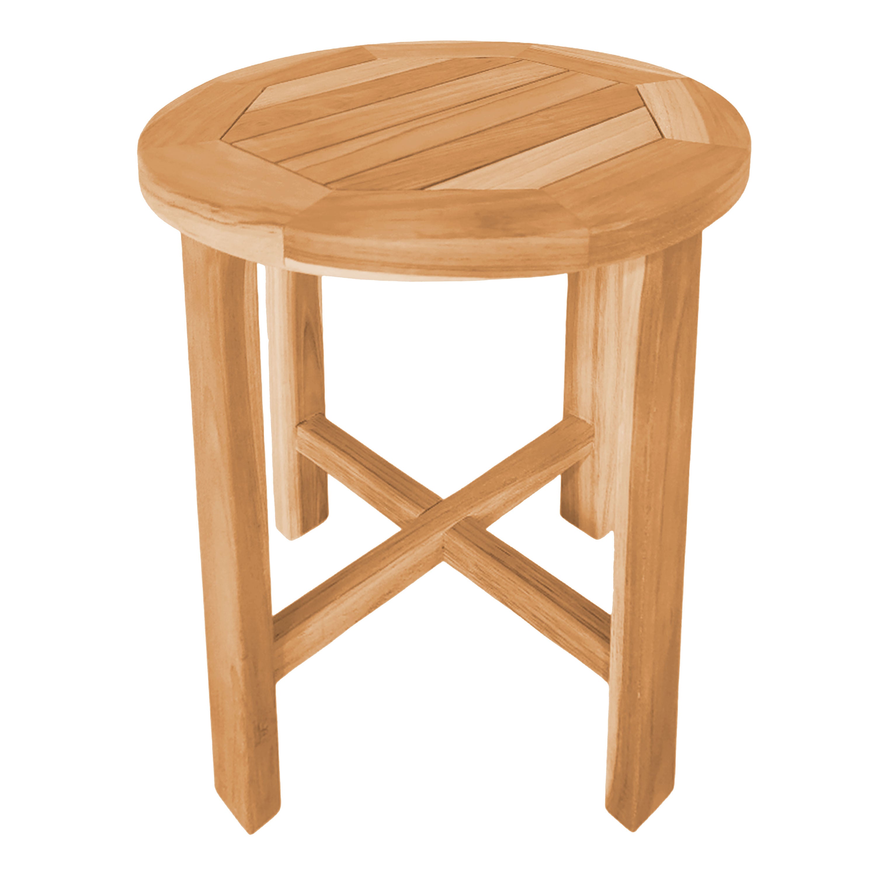 Table d'appoint d'extérieur rond en Teck Marron 1 places - 3