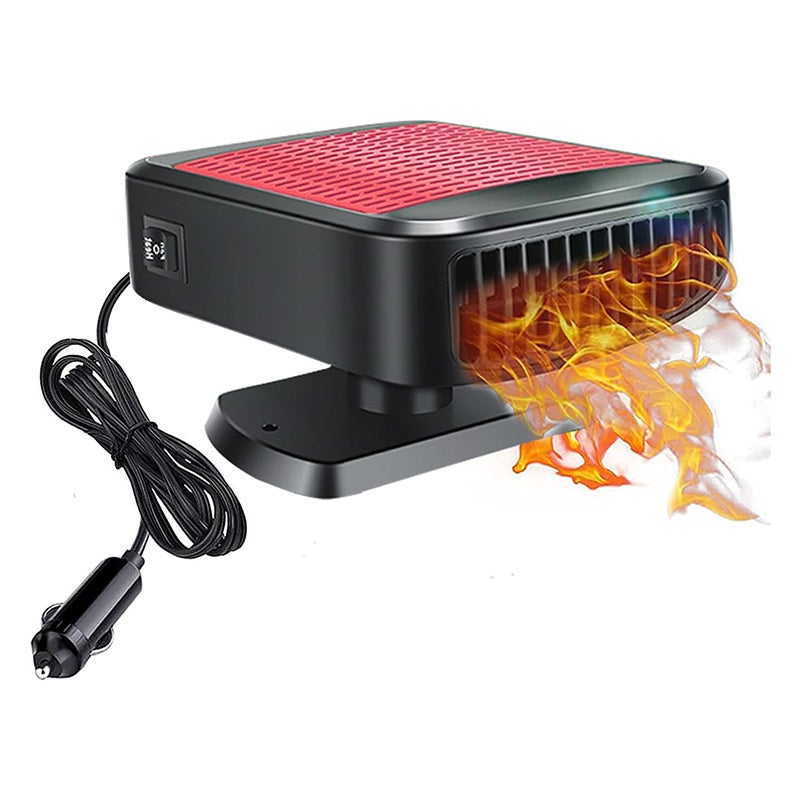 Przenośny grzejnik samochodowy 12 V 200 W do odmrażania i osuszania szyb samochodowych. Obraca się o 360°.