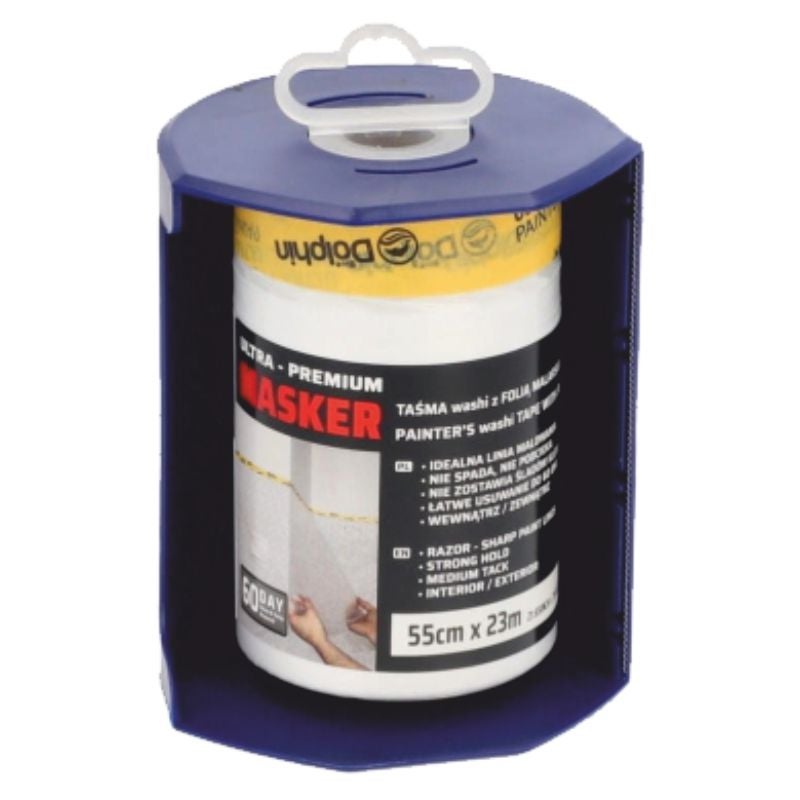 Zestaw Masker Washi 55cm x 23m + Dyspenser do Maskera 10cm, Blue Dolphin, 1 szt.