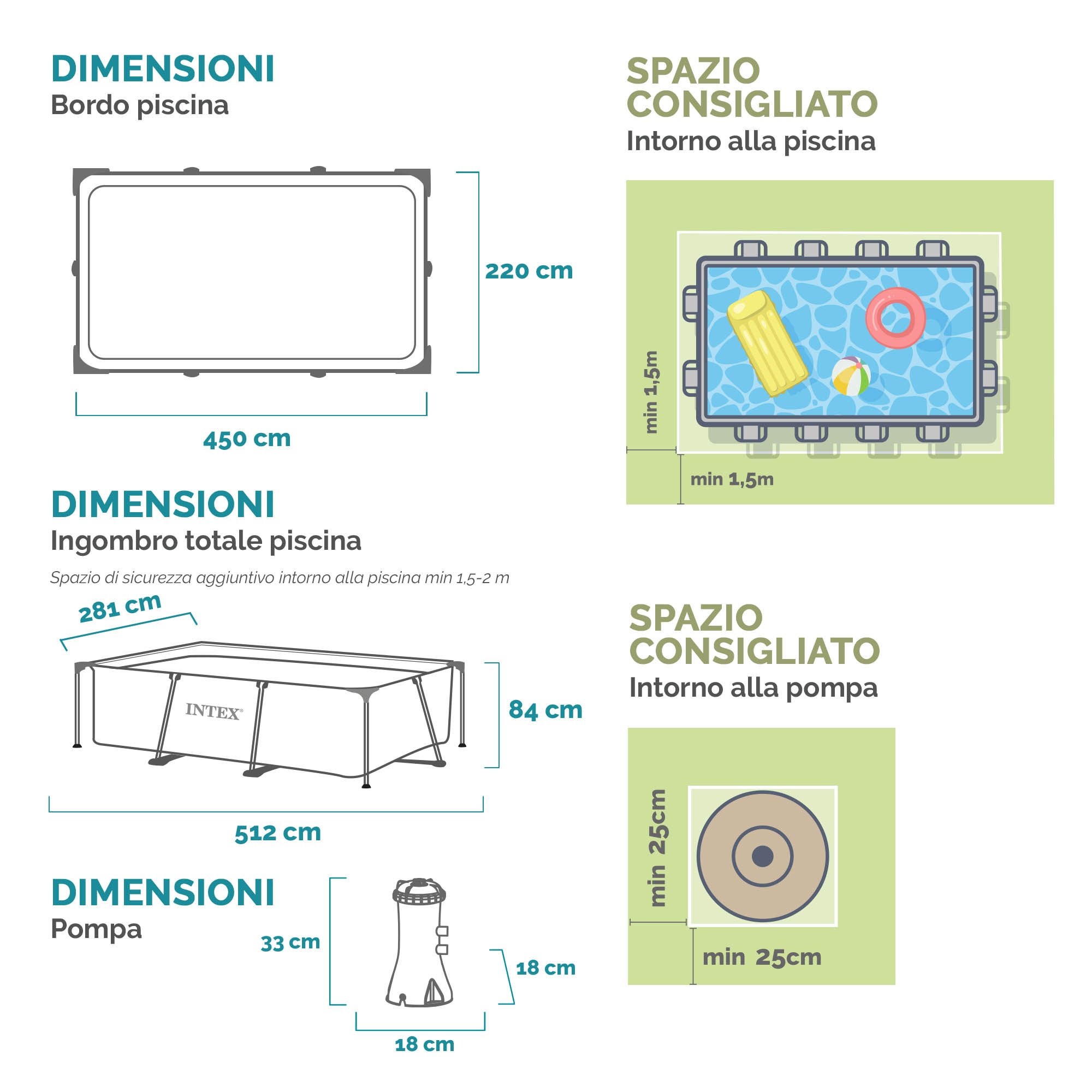 Piscina desmontável INTEX retangular com bomba de filtro 2006 l / h - 9