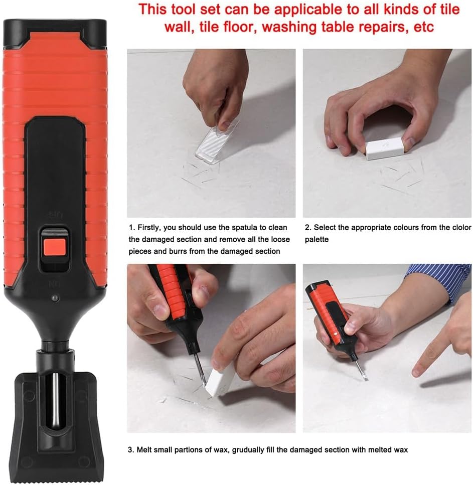 Kit de réparation de carrelage, outils de réparation des rayures, mastic de réparation de fissures, kit de réparation de sol à faire soi-même - 3