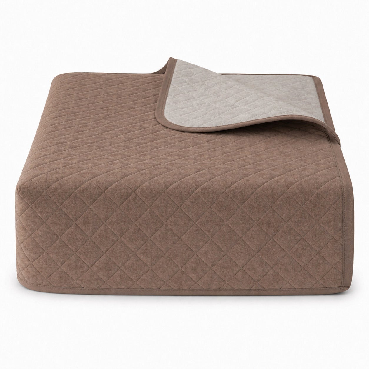 Colcha Bicolor Reversible Cuero/Lino Cama 180cm Donegal Collections - 4