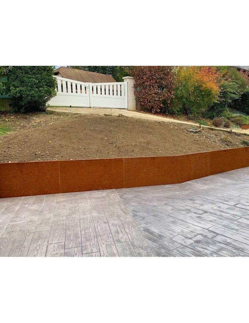 5pcs Mur de soutènement en Métal Acier Corten Premium L.100 x H.60 cm - madecoupesurmesure - 2